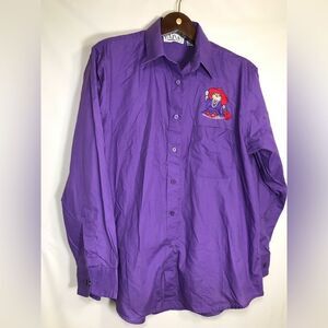 Hana Red Hat Ladies Women Button Down Shirt Side Large